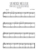 Téléchargez l'arrangement pour piano de la partition de Anton-Dvorak-Un-monde-meilleur en PDF, niveau facile